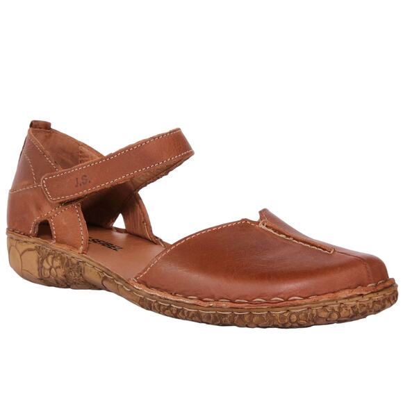 Josef Seibel Rosalie Leather Closed Toe Sandals Cognac Womens Size EU 40 US 9 - Picture 1 of 9